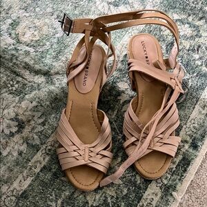 Lucky Brand Women's Beige Strappy Sandals